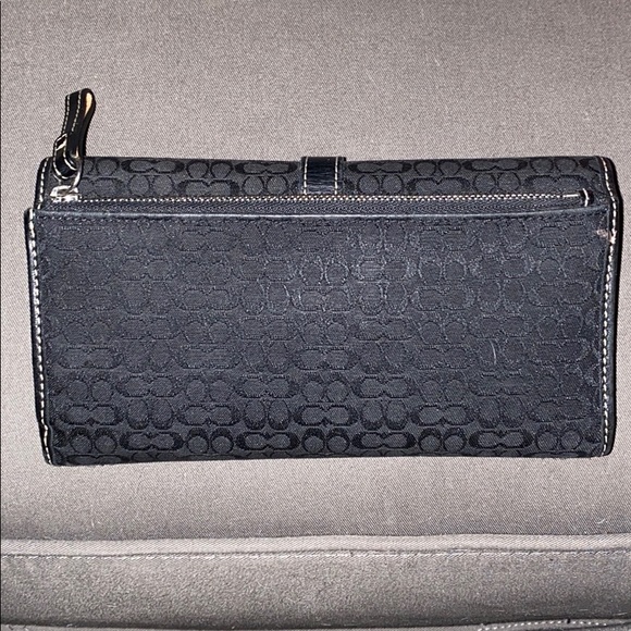 Coach black trifold wallet. Good condition. - Picture 2 of 5